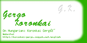 gergo koronkai business card